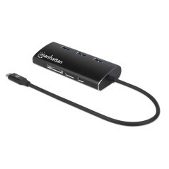 "Manhattan USB-C DockHub with Card Reader - Effortless Connectivity & Expansion | 152440"